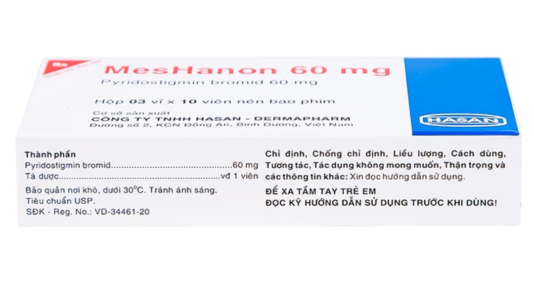 Meshone MesHanon 60mg trị nhược cơ, tắc ruột và bí tiểu sau phẫu thuật (3 vỉ x ...
