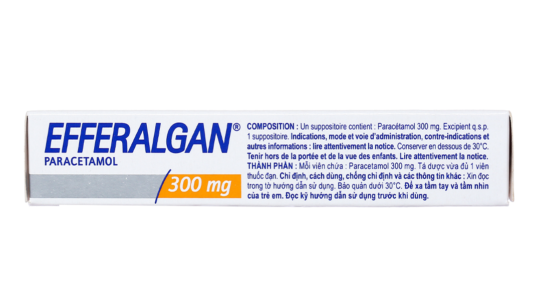 Viên đặt trực tràng Efferalgan 300mg giảm đau, hạ sốt