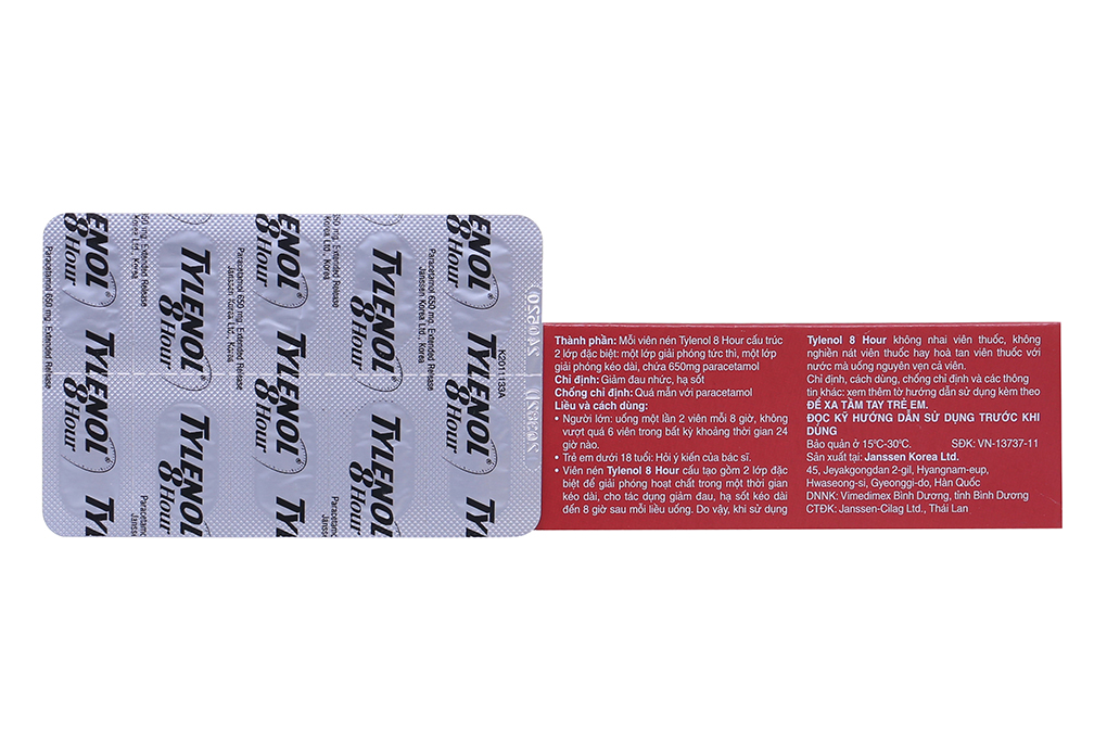 Tylenol 8 Hour giảm đau, hạ sốt