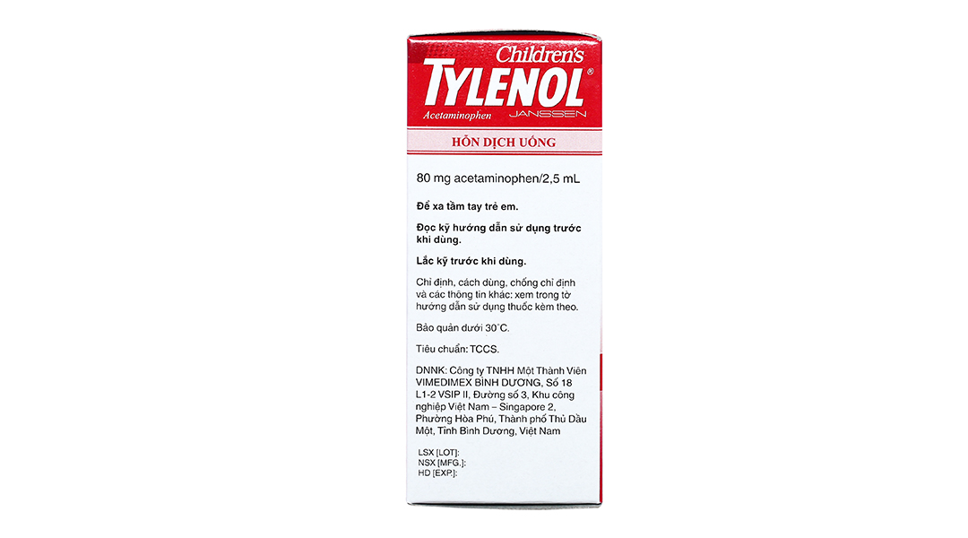 Hỗn dịch uống Children's Tylenol 80mg/2.5ml giảm đau, hạ sốt