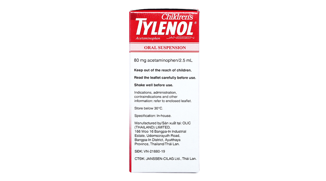 Hỗn dịch uống Children's Tylenol 80mg/2.5ml giảm đau, hạ sốt