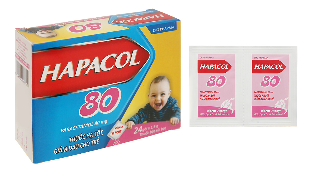 Bột sủi Hapacol 80 giảm đau, hạ sốt cho trẻ