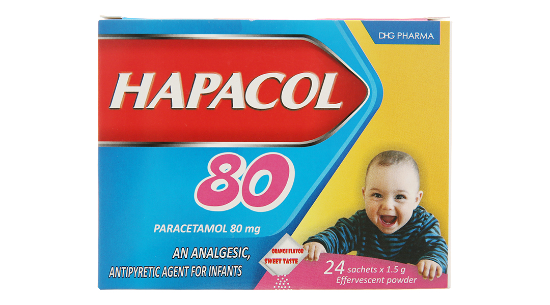 Bột sủi Hapacol 80 giảm đau, hạ sốt cho trẻ