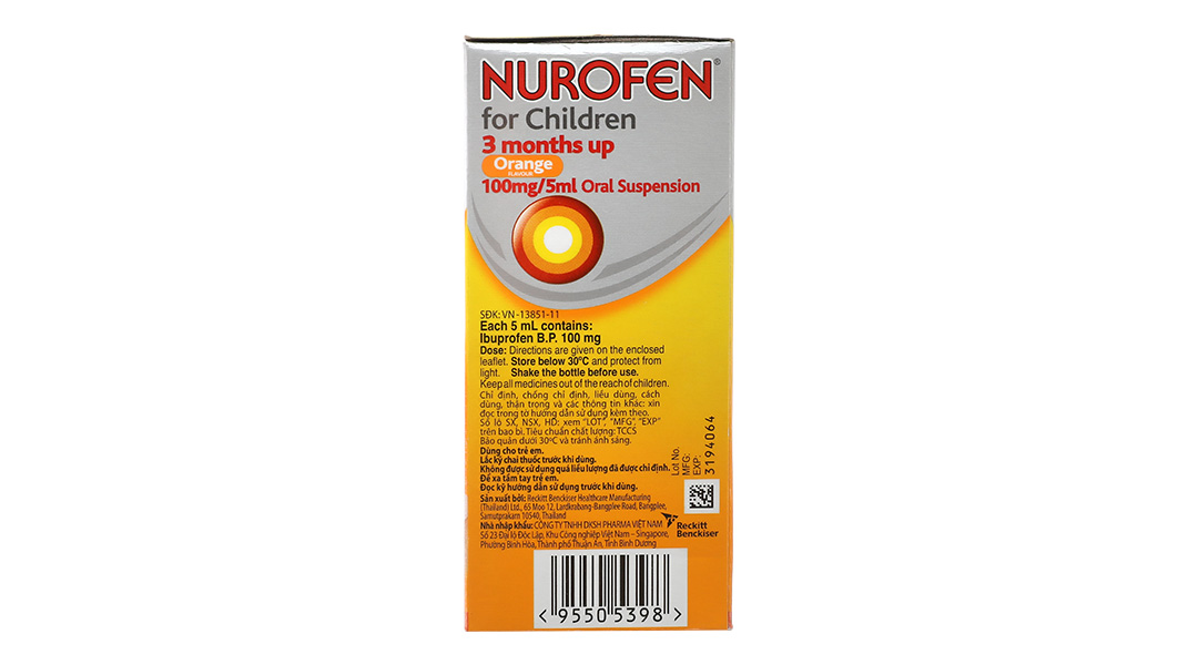 Hỗn dịch uống Nurofen For Children 100mg/5ml giảm đau, hạ sốt