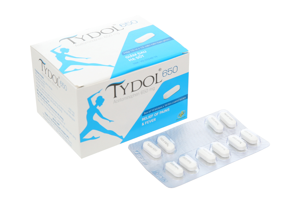 Tydol 650 hạ sốt, giảm đau từ nhẹ đến trung bình