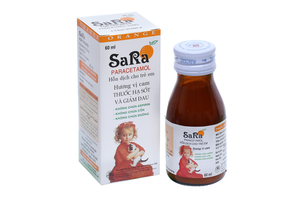 Thông tin chi tiết về thuốc hạ sốt Sara 60ml