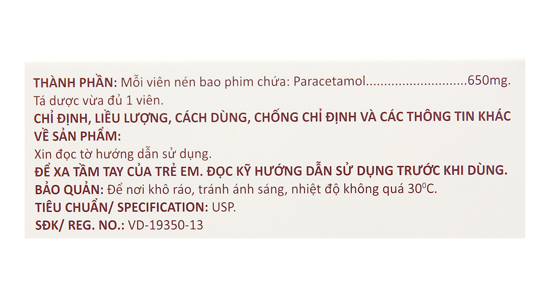 Glotadol 650 hạ sốt, giảm đau từ nhẹ đến vừa