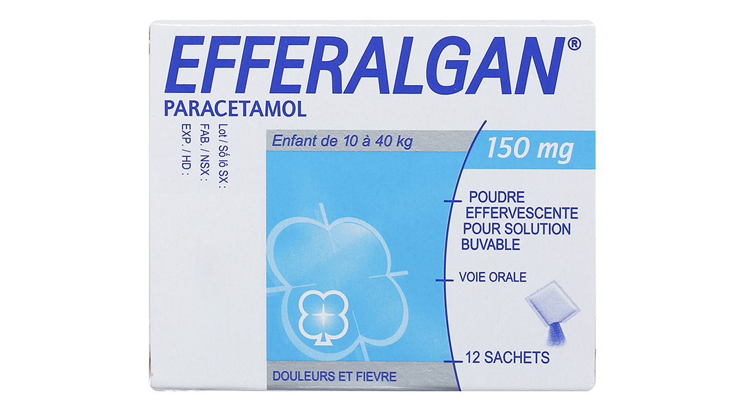 Bột sủi Efferalgan 150mg giảm đau từ nhẹ đến vừa, hạ sốt