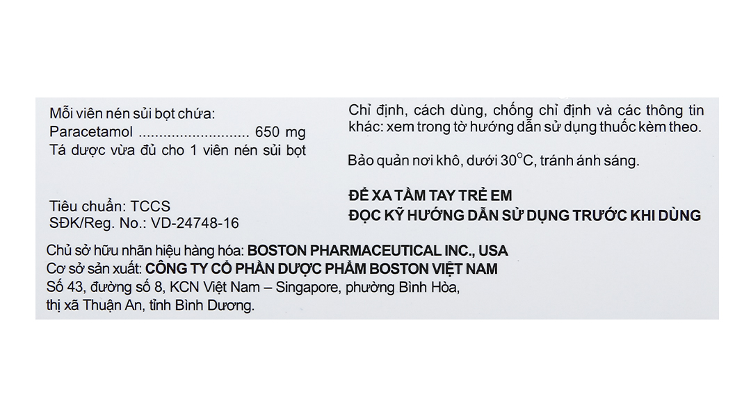 Viên sủi Effer-Paralmax Extra 650mg giảm đau, hạ sốt từ nhẹ đến vừa