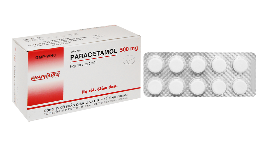 Paracetamol Phapharco 500mg giảm đau, hạ sốt