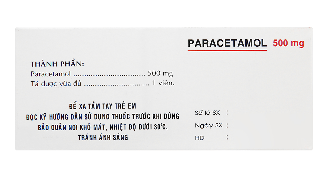 Paracetamol Phapharco 500mg giảm đau, hạ sốt