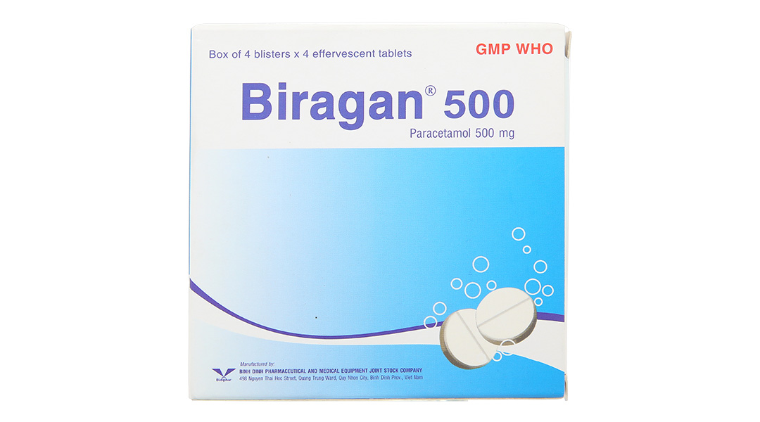 Viên sủi Biragan 500 giảm đau, hạ sốt