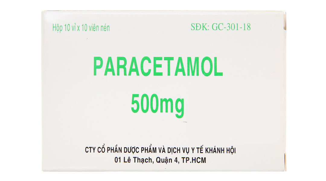 Paracetamol Khahopharma 500mg giảm đau, hạ sốt