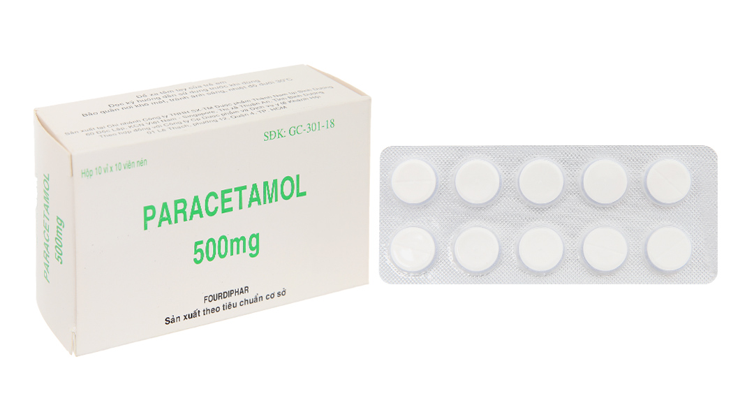 Paracetamol Khahopharma 500mg giảm đau, hạ sốt