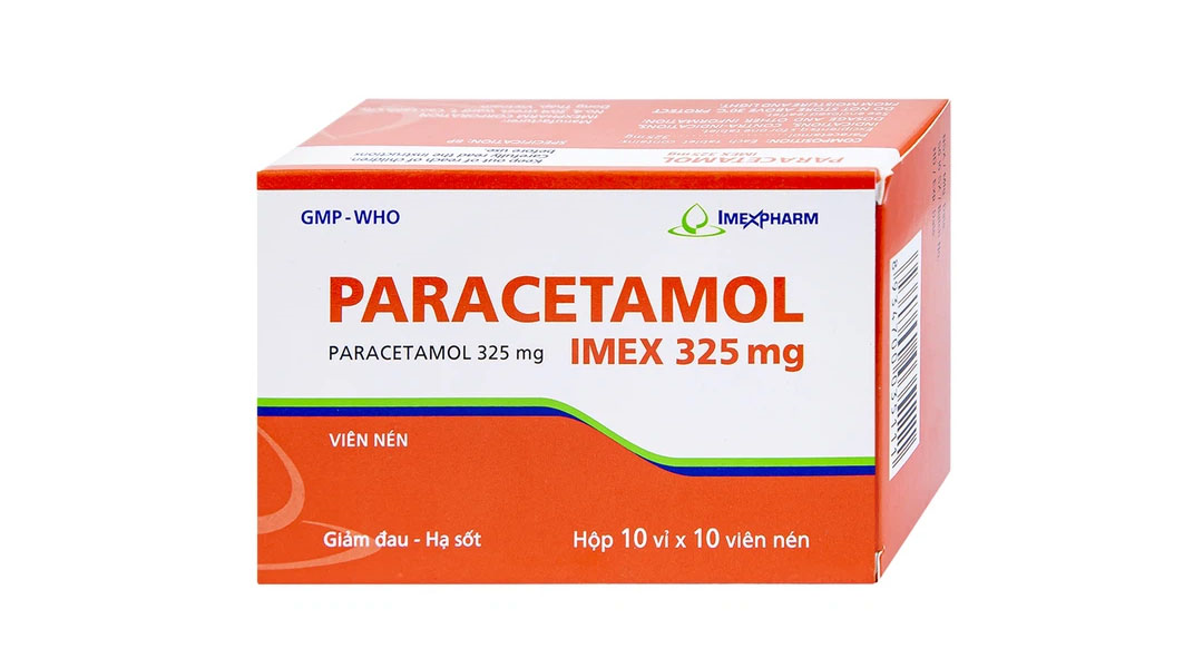 Paracetamol Imex 325mg giảm nhức đầu, nhức răng, đau nhức bắp thịt