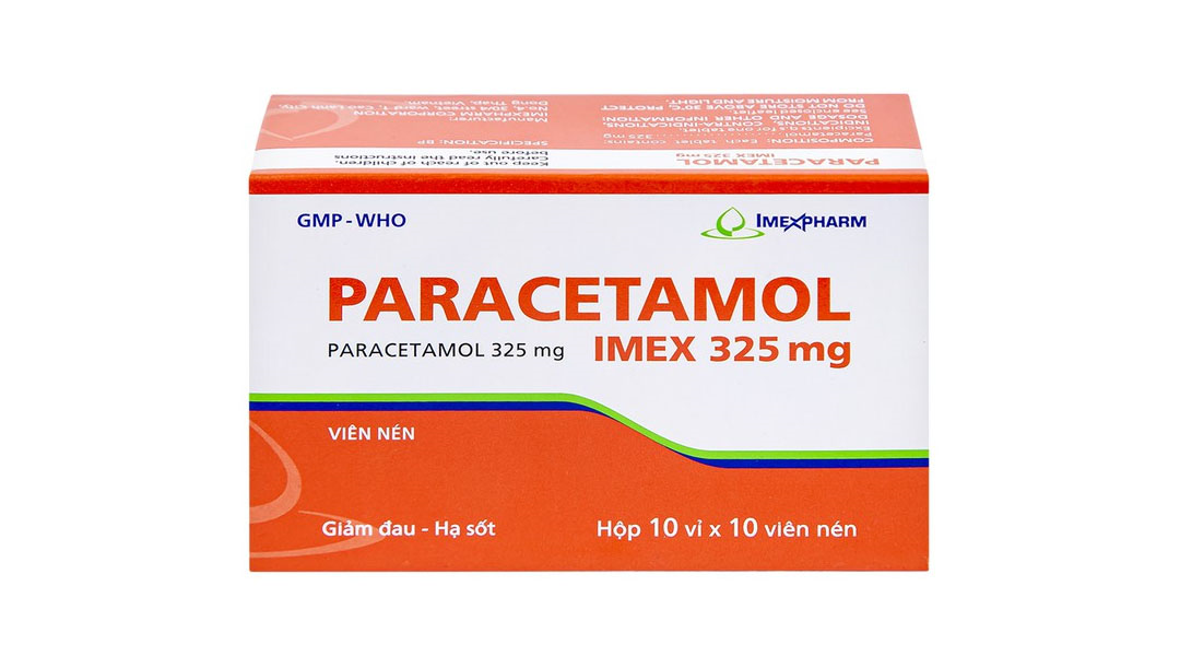 Paracetamol Imex 325mg giảm nhức đầu, nhức răng, đau nhức bắp thịt