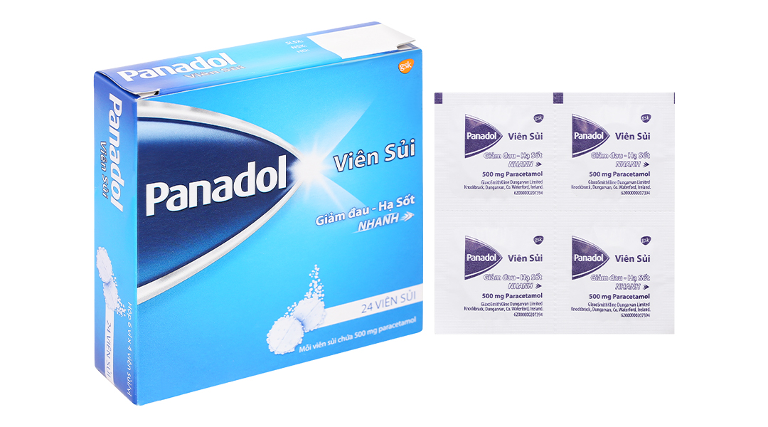 Viên sủi Panadol 500mg giảm đau, hạ sốt