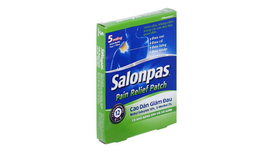 Cao dán Salonpas Pain Relief Patch giảm đau, kháng viêm cơ khớp
