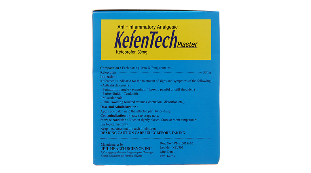 Cao dán KefenTech Plaster 30mg giảm đau, viêm khớp dạng thấp