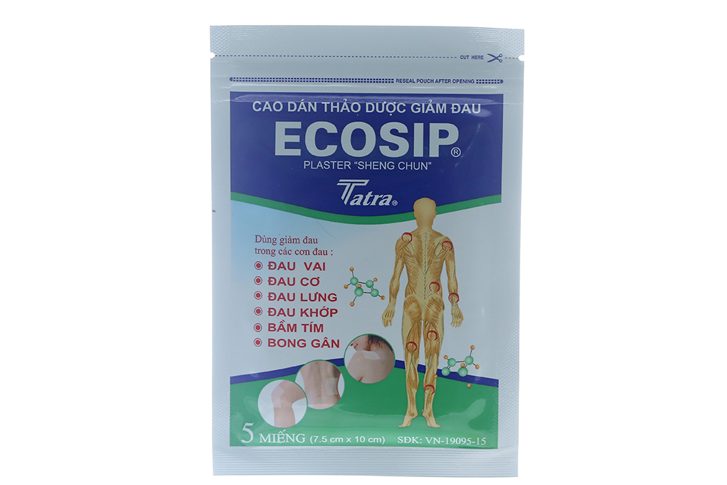 Cao dán thảo dược Ecosip giảm đau cơ xương khớp