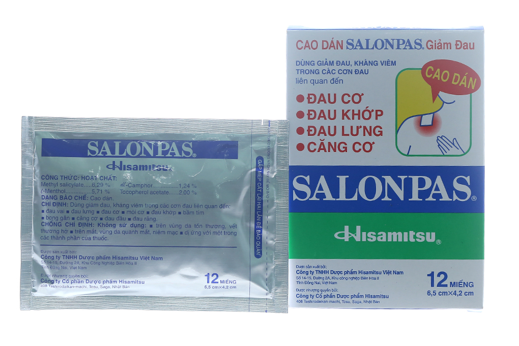 Cao dán Salonpas Pain Relief Patch giảm đau, kháng viêm
