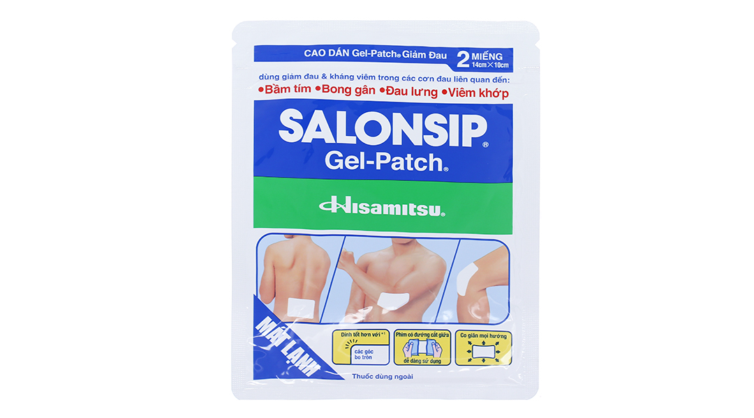 Cao dán Salonsip Gel-Patch giảm đau, kháng viêm cơ khớp