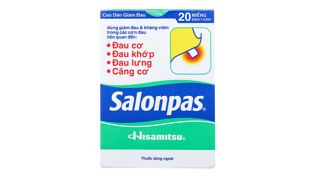 Cao dán Salonpas giảm đau, kháng viêm cơ xương