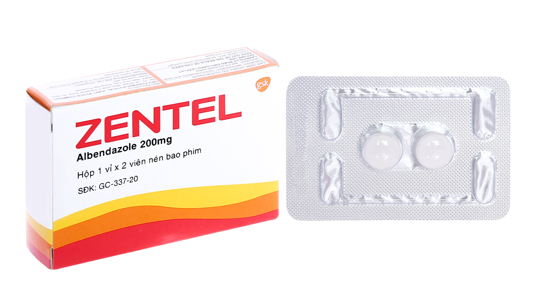 Zentel 200mg trị giun đường ruột