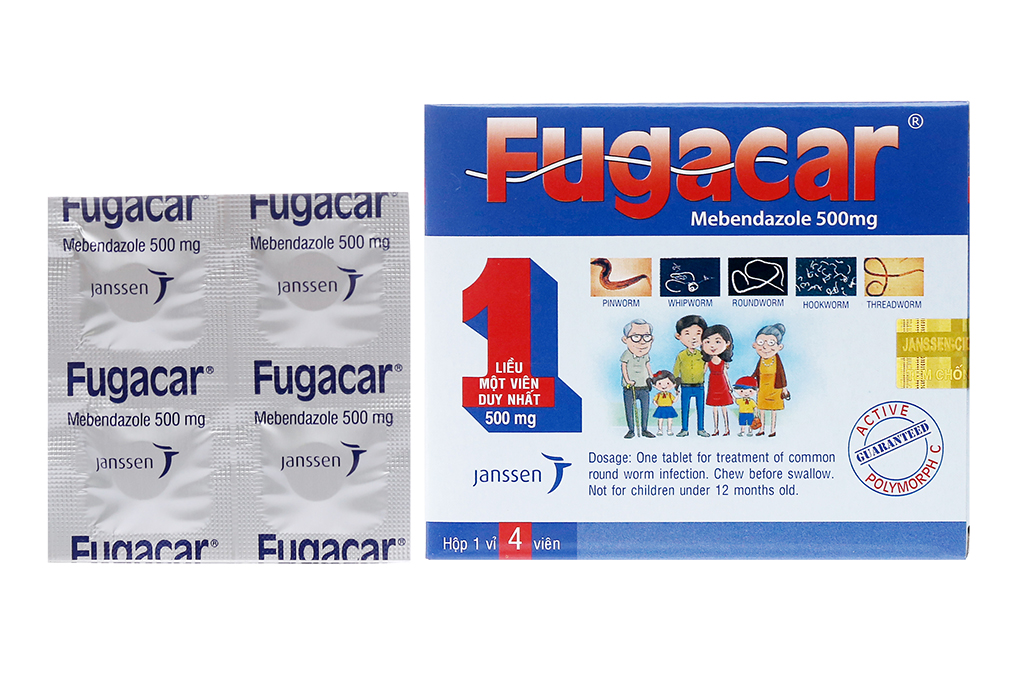 Fugacar 500mg trị giun sán