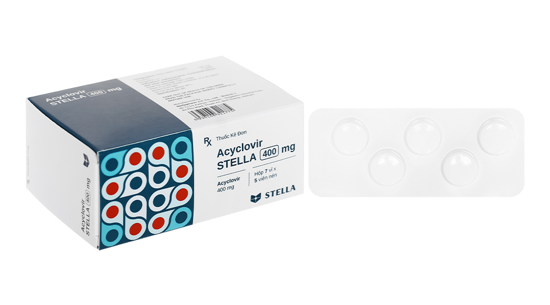 Acyclovir STELLA 400mg trị nhiễm Herpes simplex trên da và màng nhầy