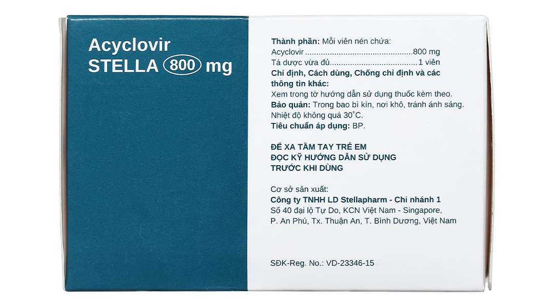 Acyclovir Stella 800mg thuốc trị virus