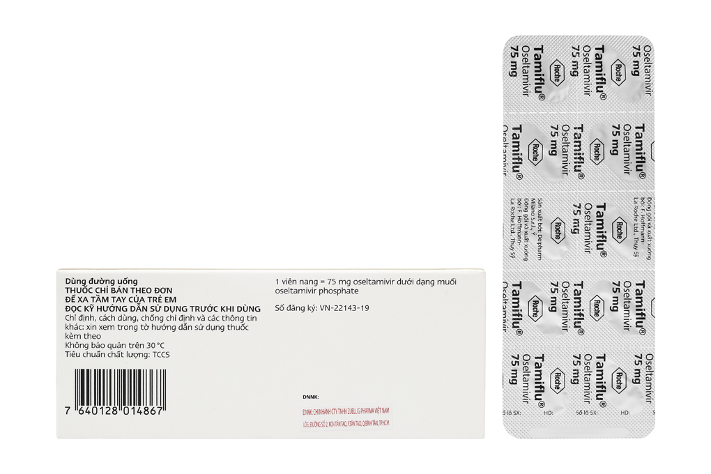 Tamiflu 75mg phòng và trị cúm do virus