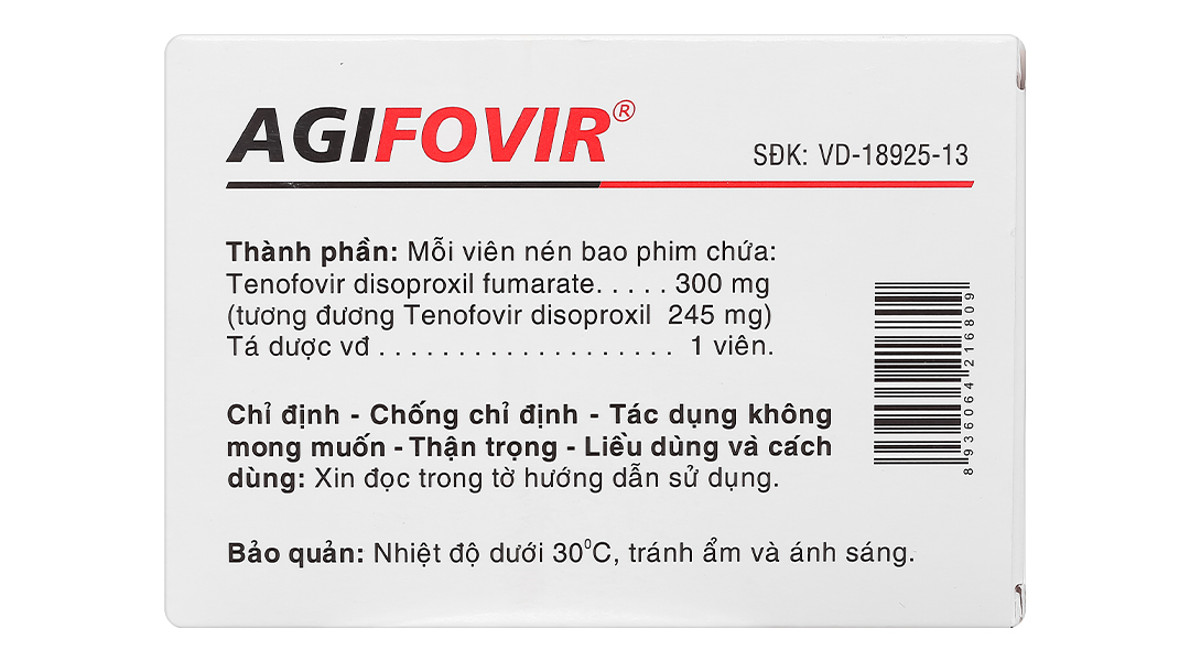 Agifovir 300mg điều trị viêm gan siêu virus B mãn tính