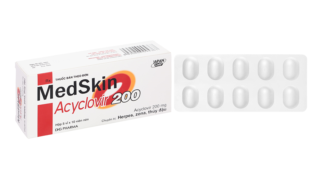 MedSkin Acyclovir 200 trị nhiễm virus Herpes simplex