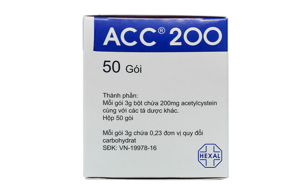 Bột pha dung dịch uống ACC 200 tan đàm trong bệnh lý hô hấp