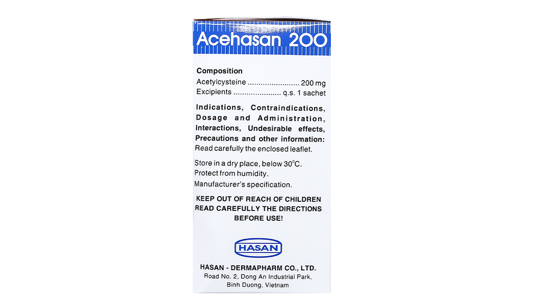 Thuốc cốm Acehasan 200 tan đàm trong bệnh lý hô hấp