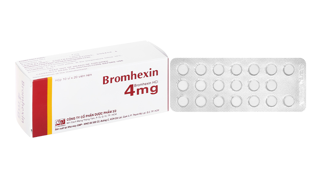 Bromhexin F.T Pharma 4mg tan đàm trong bệnh lý hô hấp