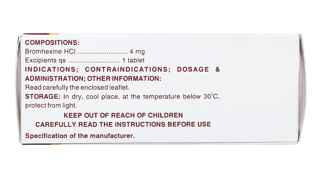 Bromhexin F.T Pharma 4mg tan đàm trong bệnh lý hô hấp