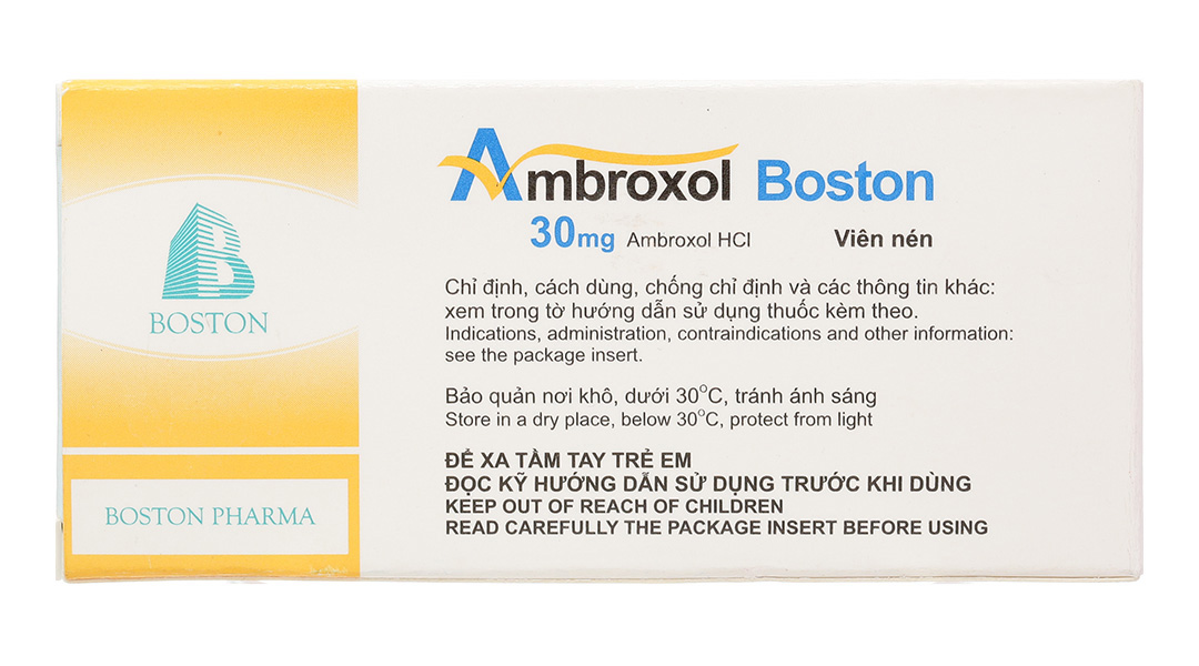 Ambroxol Boston 30mg tiêu nhầy, trị bệnh đường hô hấp