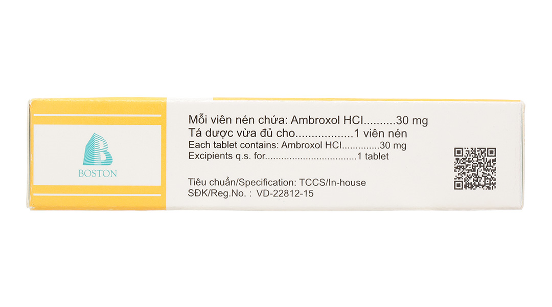 Ambroxol Boston 30mg tiêu nhầy, trị bệnh đường hô hấp