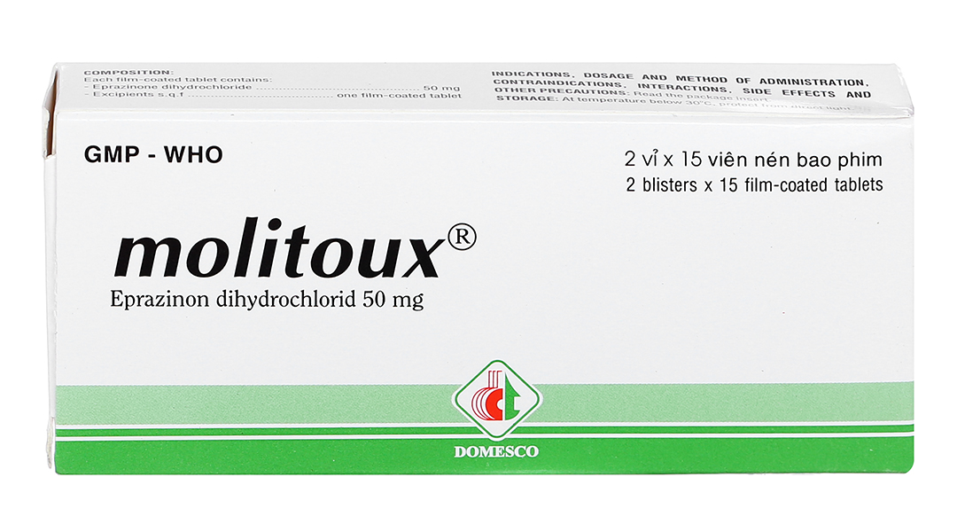 Molitoux 50mg loãng đàm trong bệnh lý hô hấp