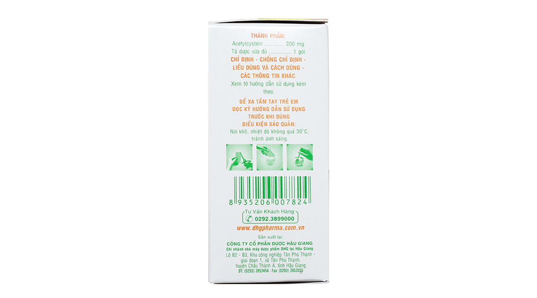 Thuốc bột Mitux 200mg làm tan đàm trong bệnh lý hô hấp