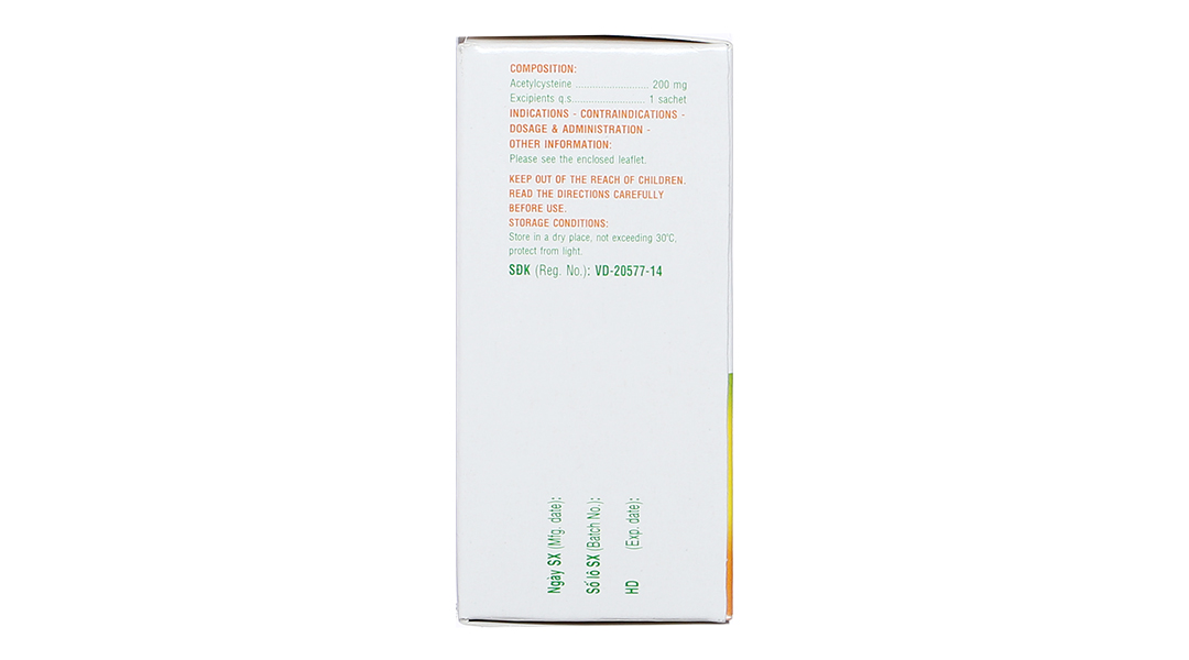 Thuốc bột Mitux 200mg làm tan đàm trong bệnh lý hô hấp
