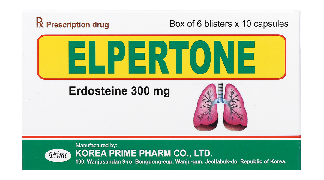 Elpertone 300mg trị triệu chứng đợt viêm phế quản cấp và mạn tính
