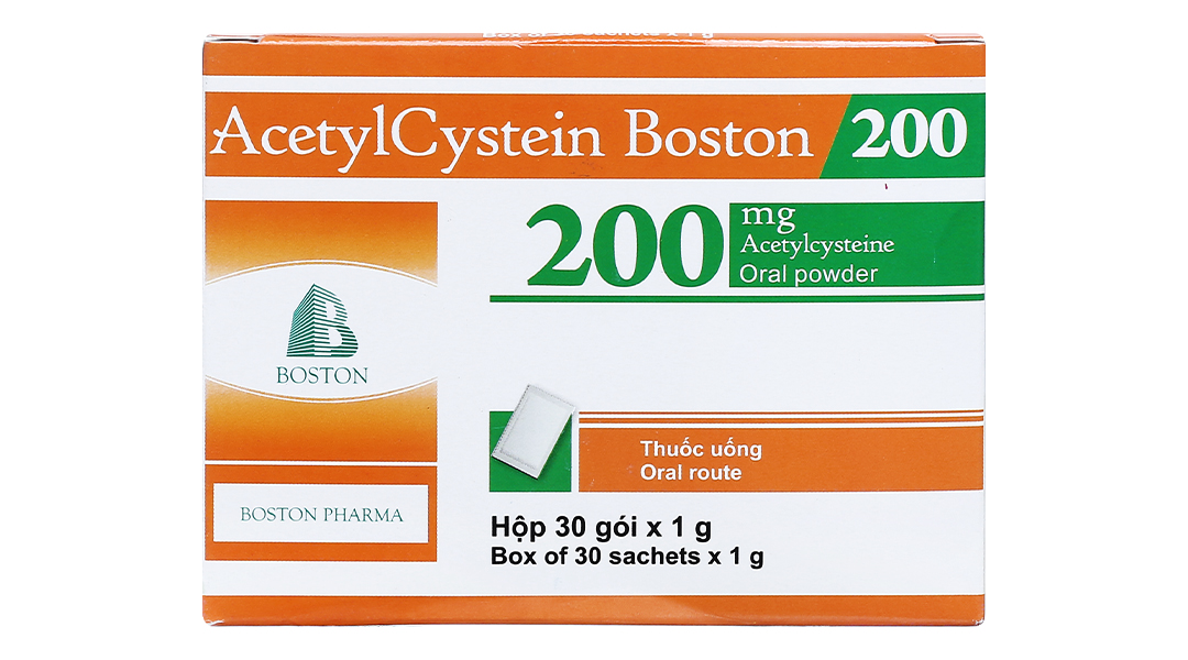 Thuốc bột Acetylcystein Boston 200 trị rối loạn tiết dịch phế quản