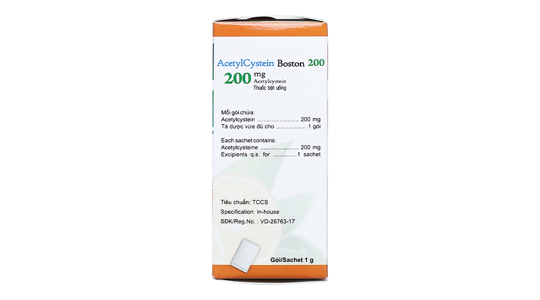 Thuốc bột Acetylcystein Boston 200 trị rối loạn tiết dịch phế quản