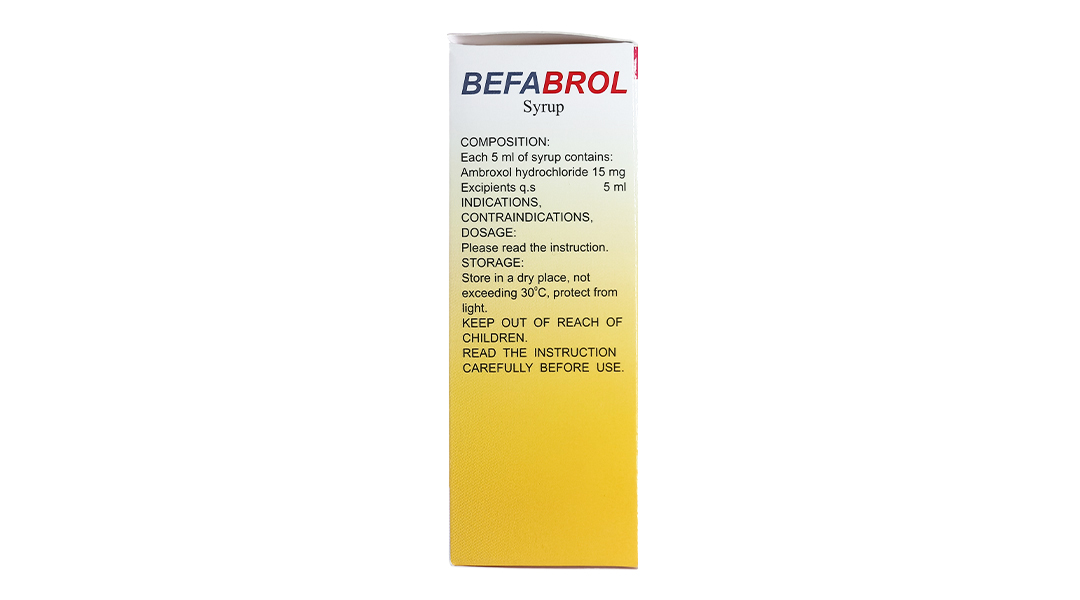 Siro Befabrol 15mg/5ml tan đàm trong bệnh lý hô hấp