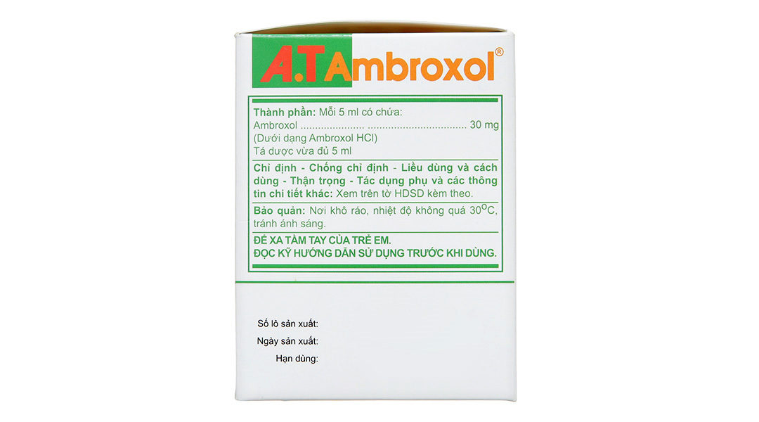 Dung dịch uống A.T Ambroxol tan đàm trong bệnh lý hô hấp