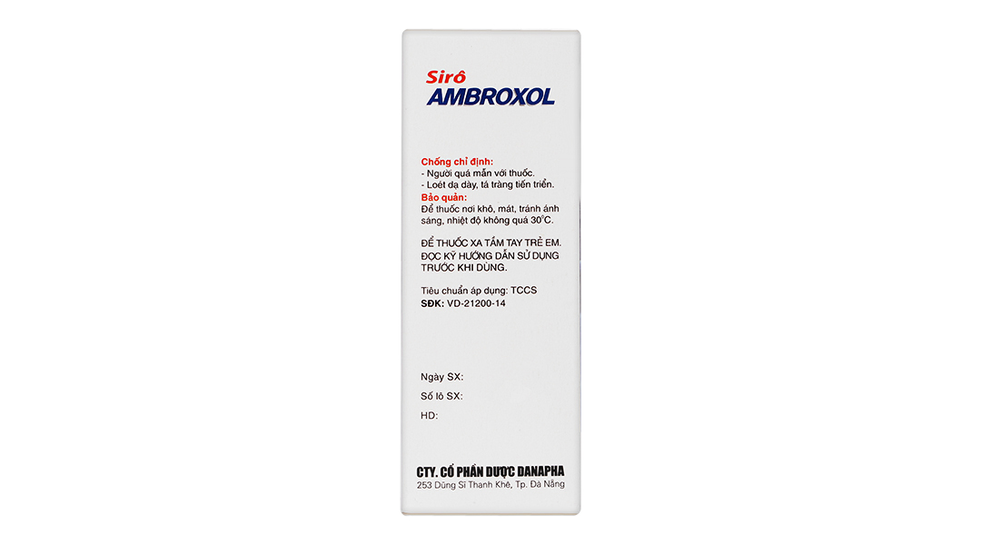 Sirô Ambroxol 15mg/5ml hỗ trợ trị các rối loạn bài tiết ở phế quản
