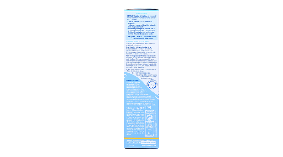 Dung dịch xịt mũi Sterimar Nose Hygiene Baby giảm nghẹt mũi cho bé